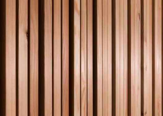 Detail einer Akustikwand aus Holz